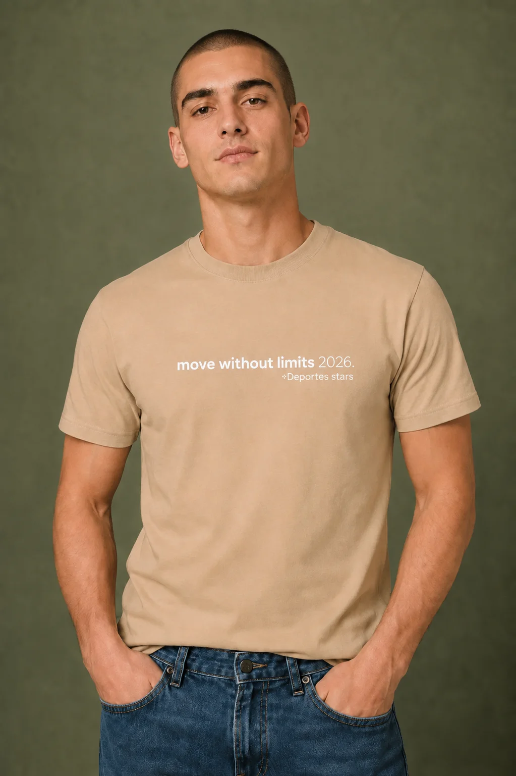 Camiseta "move without limits 2026." | Crema